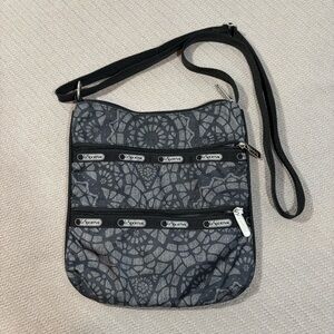 LeSportsac Crossbody Bag Black and Gray Purse